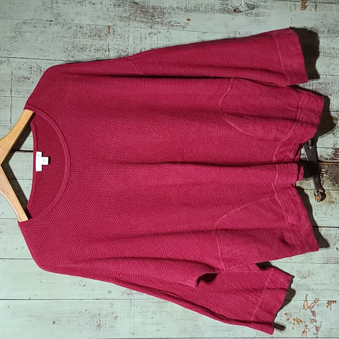 J.Jill Burgundy Cotton And Cashmere Sweater